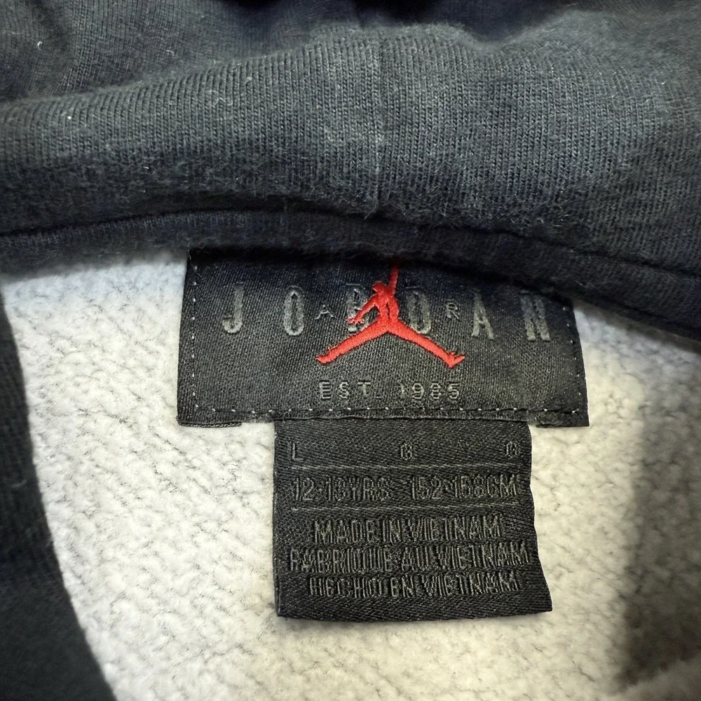 Nike Air Jordan‎ Jumpman Sweatshirt Hoodie Gray Black Basketball Youth Large